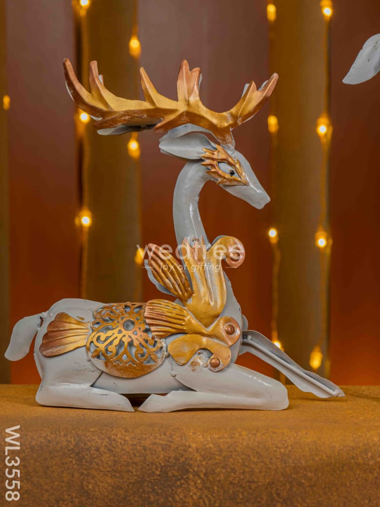 Metal Handpainted Deer - Set of 2 - WL3558