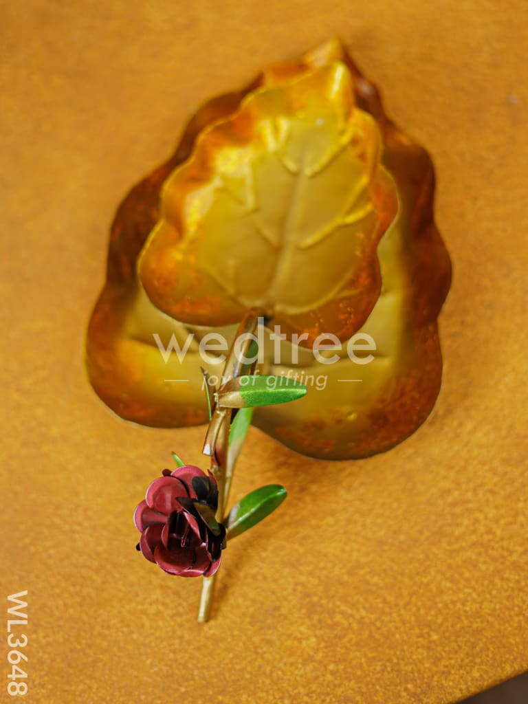 Metal Handpainted Leaf Tray - WL3648