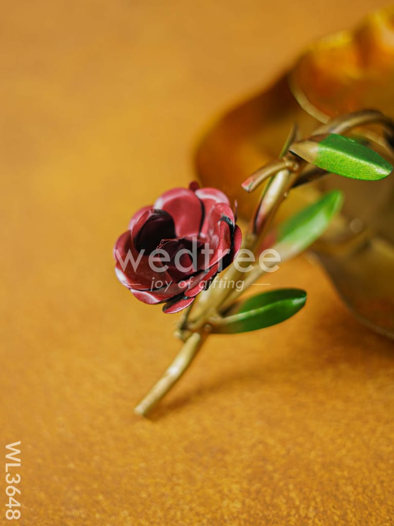 Metal Handpainted Leaf Tray - WL3648