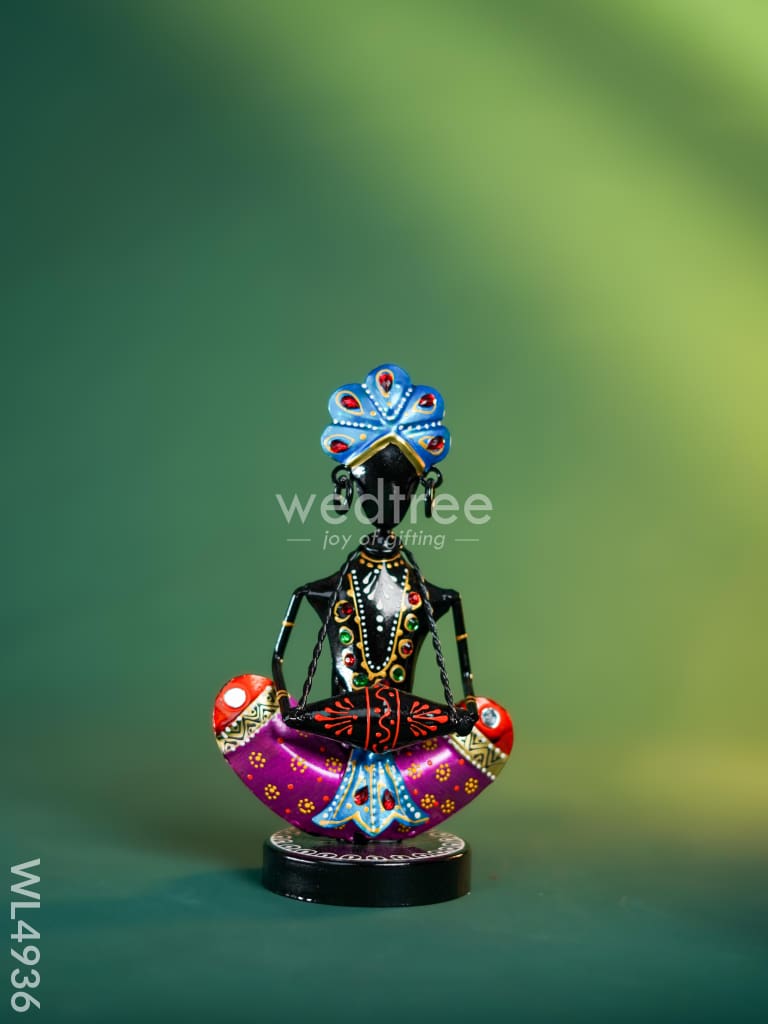 Metal Handpainted Marwari Musicians - Set of 3 - WL4936