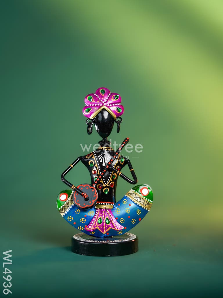 Metal Handpainted Marwari Musicians - Set of 3 - WL4936