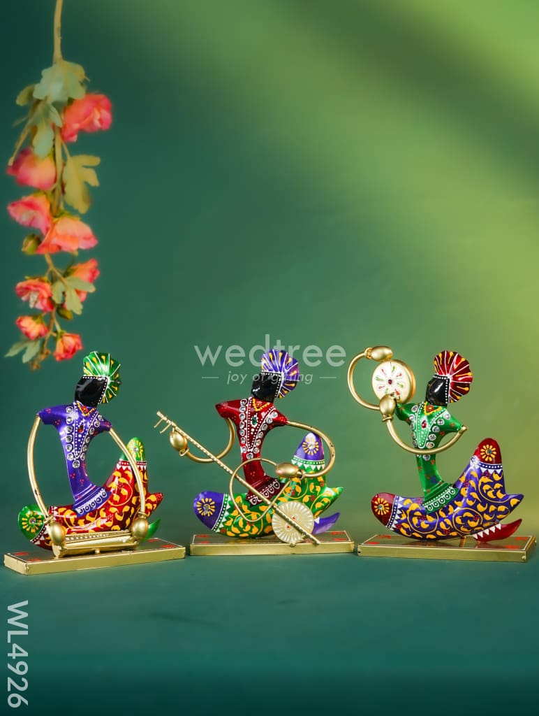 Metal Handpainted Musician - Set of 3 - WL4926