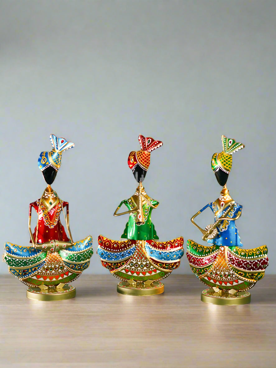 Metal Handpainted Musician - Set of 3 - WL4931