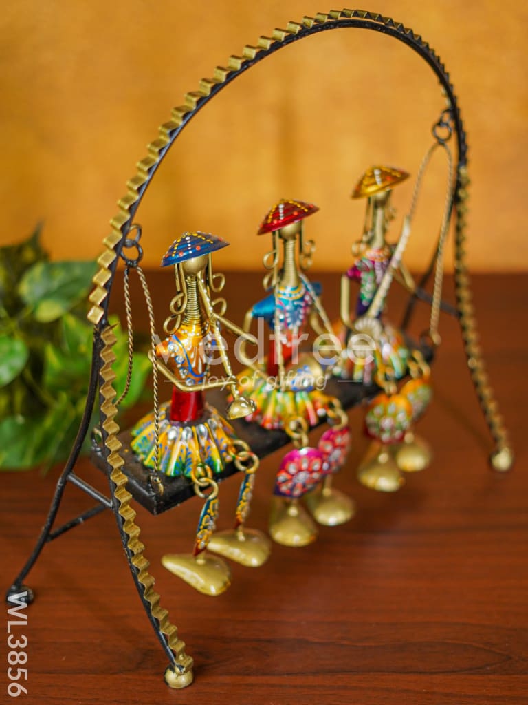 Metal Handpainted Musicians on Swing - WL3856