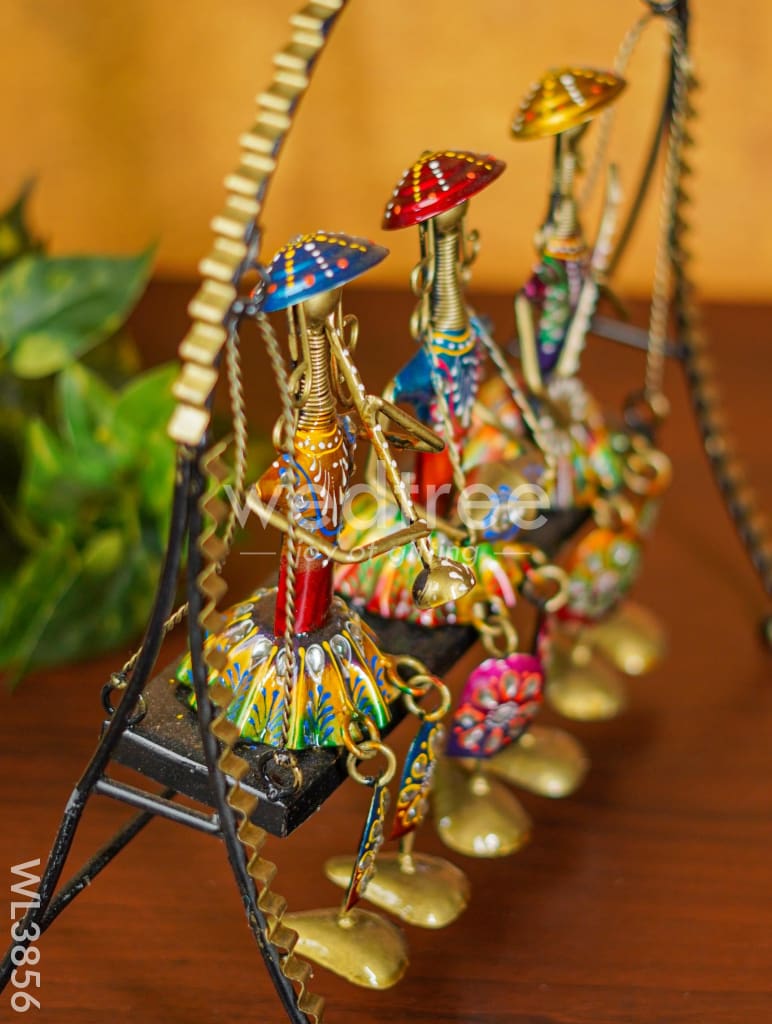 Metal Handpainted Musicians on Swing - WL3856