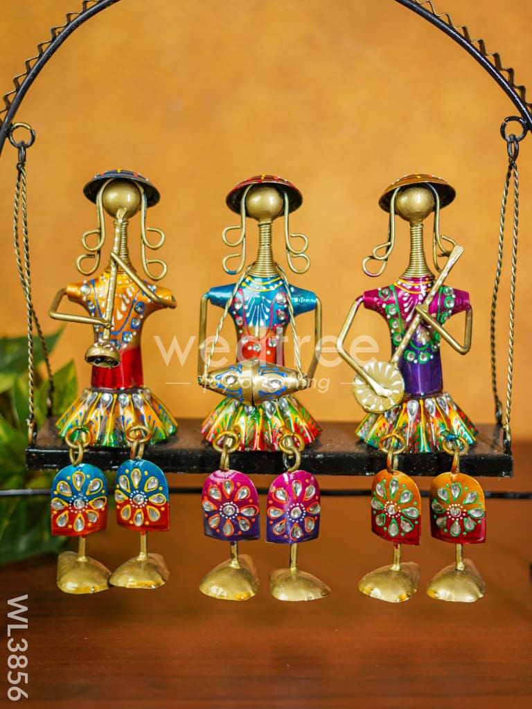Metal Handpainted Musicians on Swing - WL3856