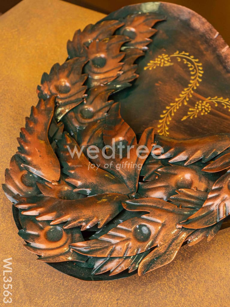 Metal Handpainted Peacock Tray - WL3563
