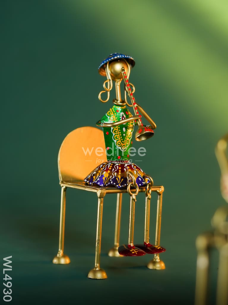 Metal Handpainted Rajasthani Decor - Set of 3 - WL4930