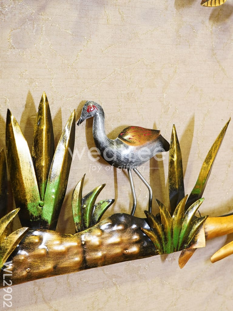 Metal Handpainted Tree with Cranes - WL2902