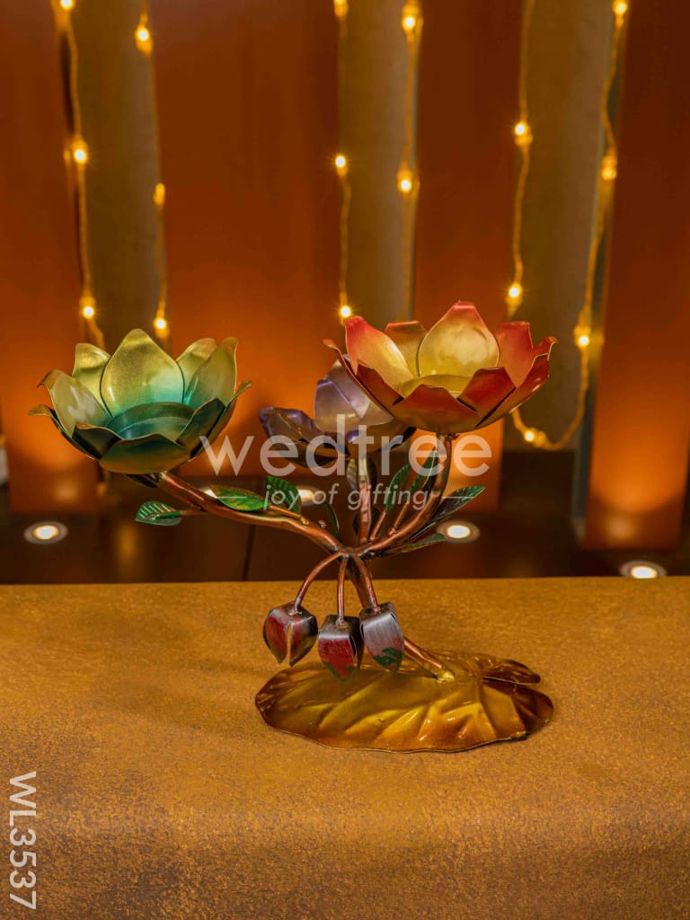 Metal Lotus Candle Holder - WL3537