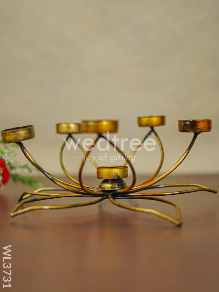 Metal Lotus Shape 6 T Light Holder - WL3731