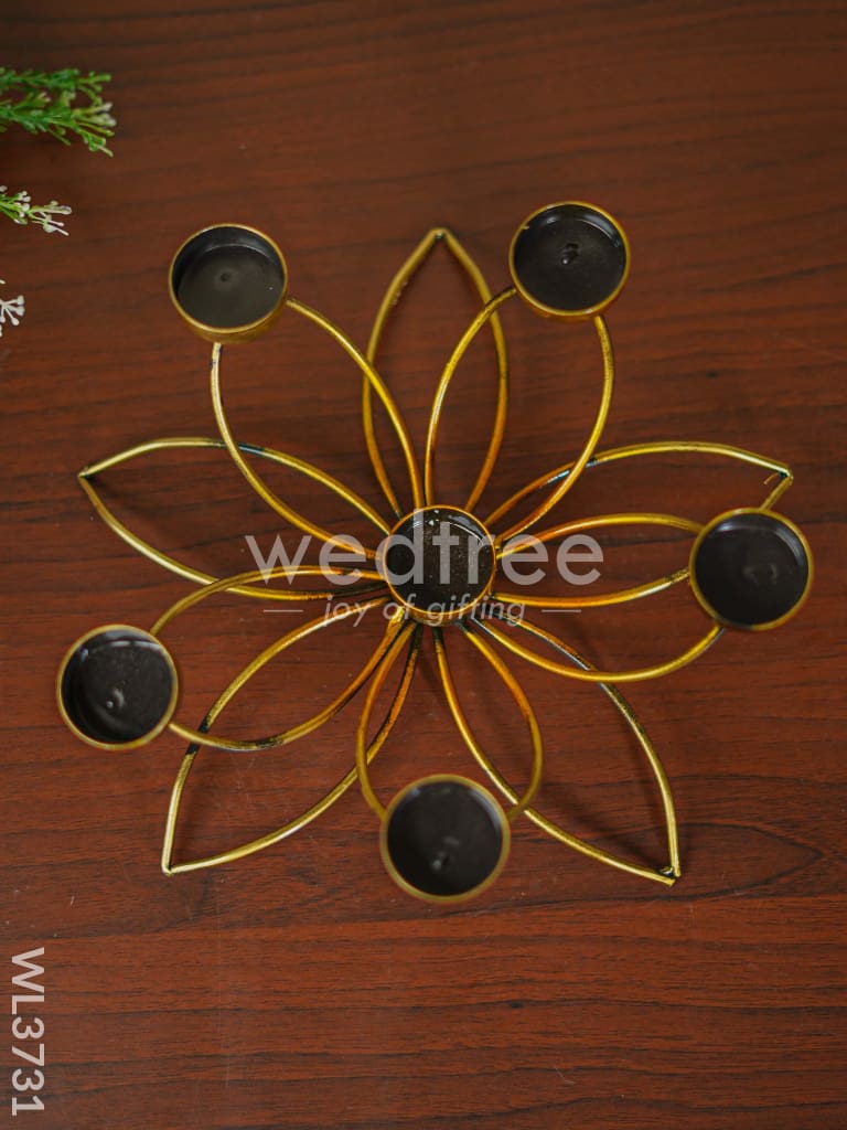 Metal Lotus Shape 6 T Light Holder - WL3731