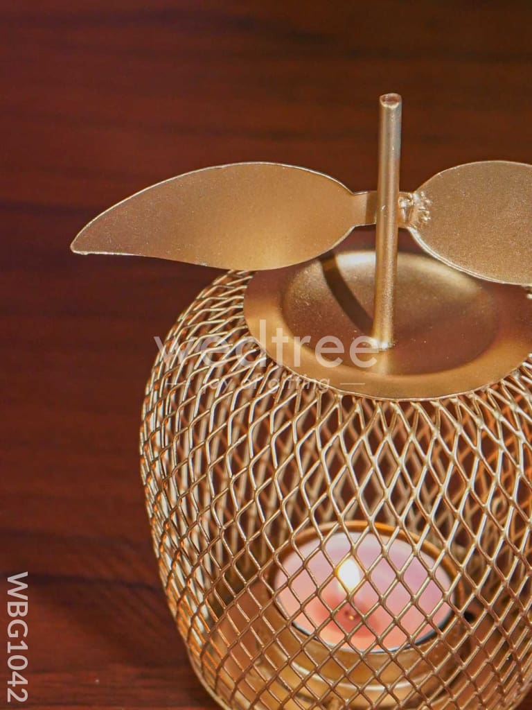 Metal-made Apple Shaped T-Light Holder - WBG1042