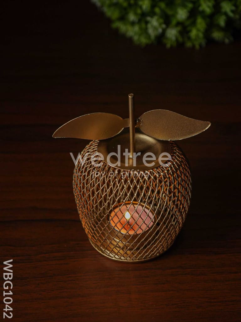 Metal-made Apple Shaped T-Light Holder - WBG1042