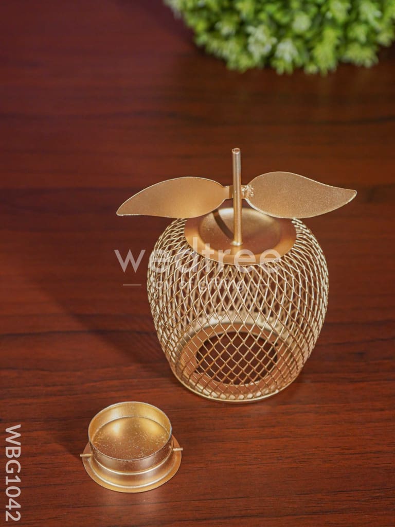 Metal-made Apple Shaped T-Light Holder - WBG1042