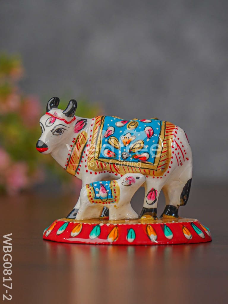 Metal Meenakari Cow & Calf - WBG0817-2
