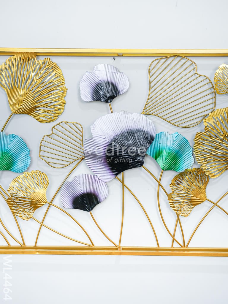Metal Multicolour Leaves Wall Hanging Decor - WL4464
