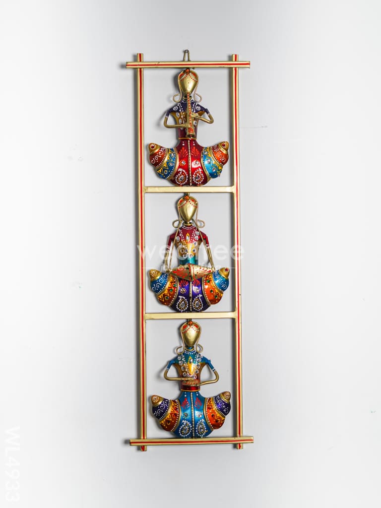 Metal Musicians Wall Hanging Panel - Gold - WL4933