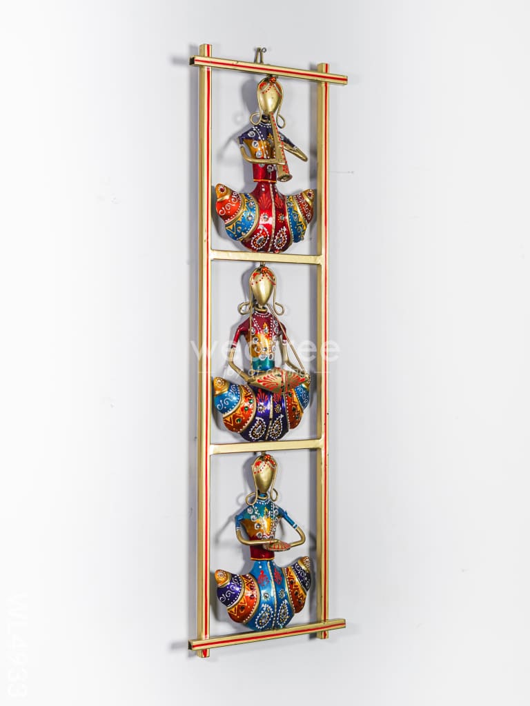 Metal Musicians Wall Hanging Panel - Gold - WL4933