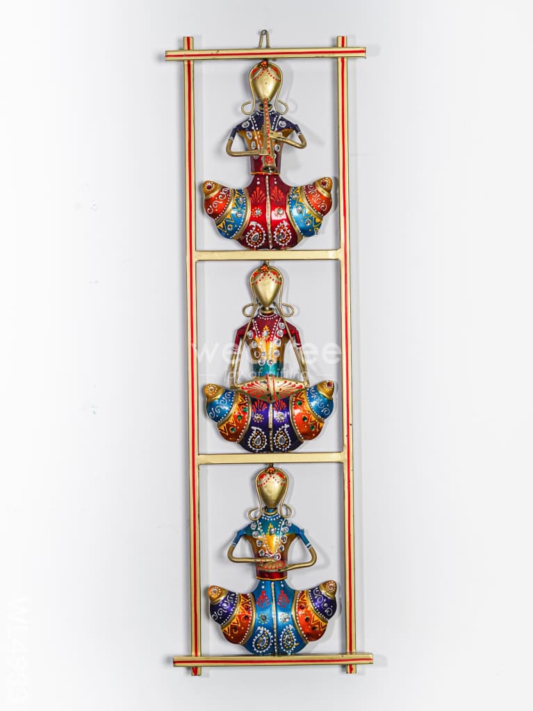 Metal Musicians Wall Hanging Panel - Gold - WL4933