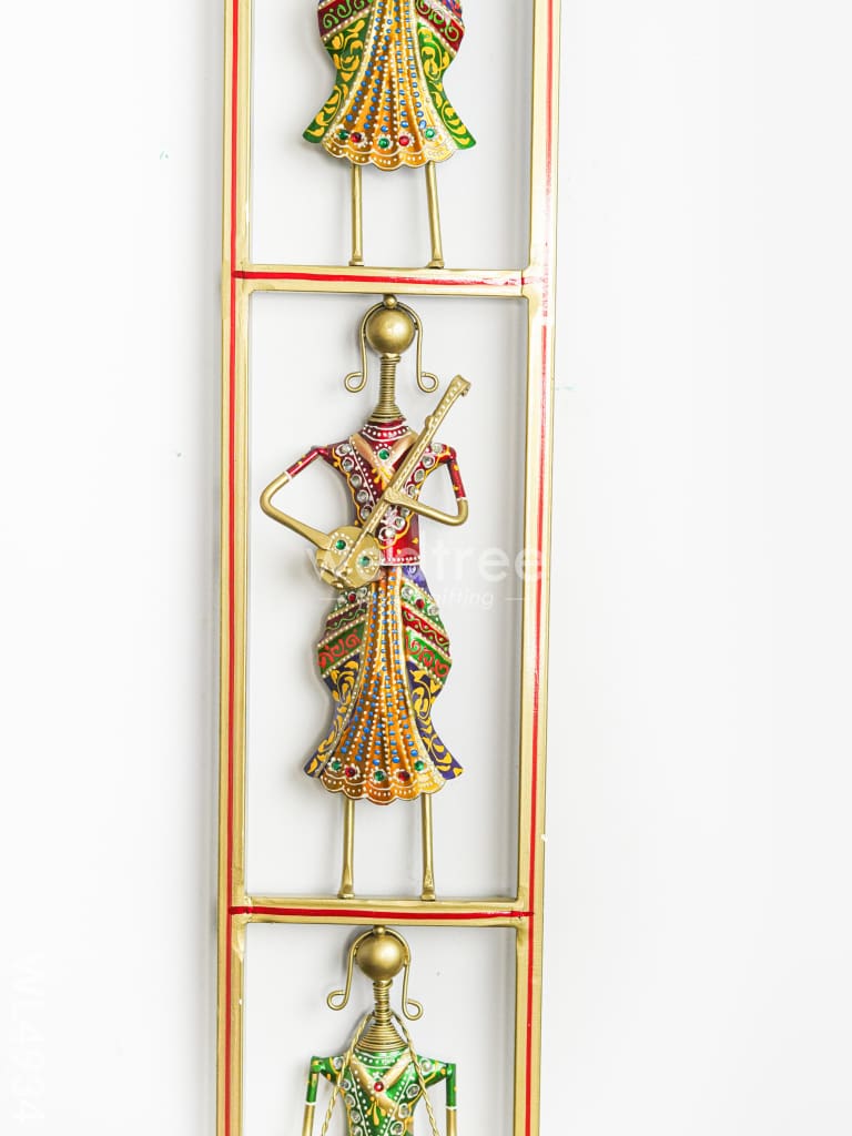 Metal Musicians Wall Hanging Panel - Gold - WL4934