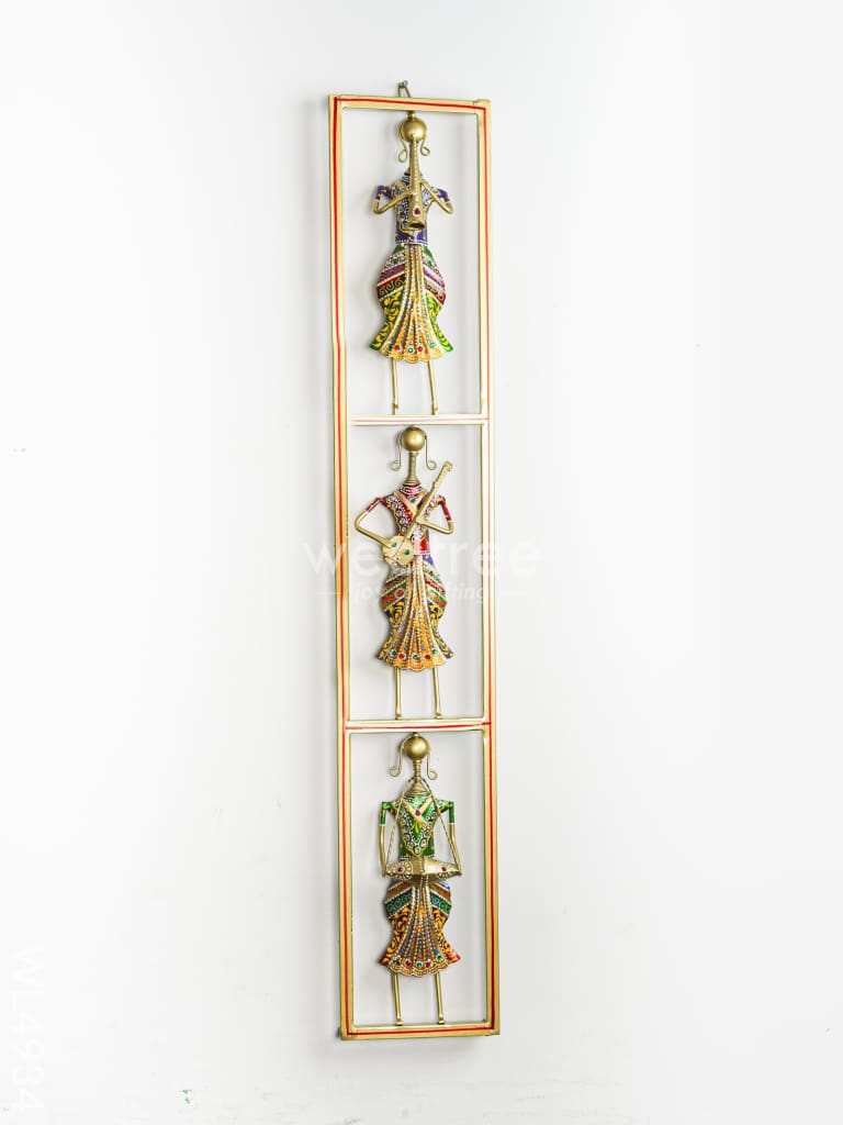 Metal Musicians Wall Hanging Panel - Gold - WL4934