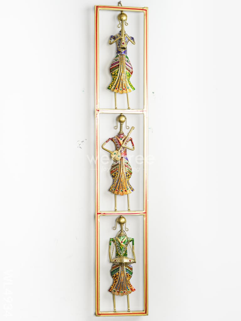 Metal Musicians Wall Hanging Panel - Gold - WL4934