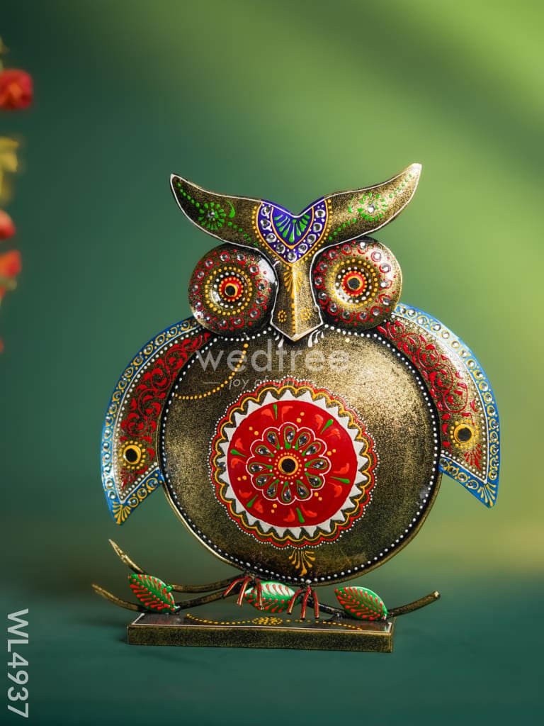 Metal Owl Decor with Stand - WL4937