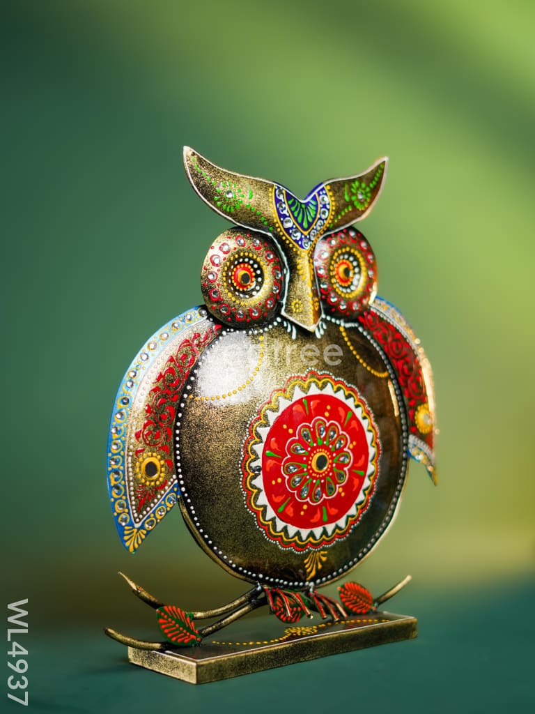Metal Owl Decor with Stand - WL4937
