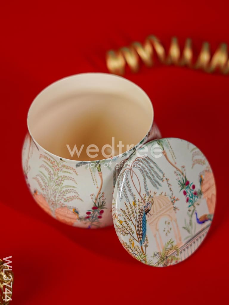 Metal Palace Garden Themed Storage Jar - WL3744