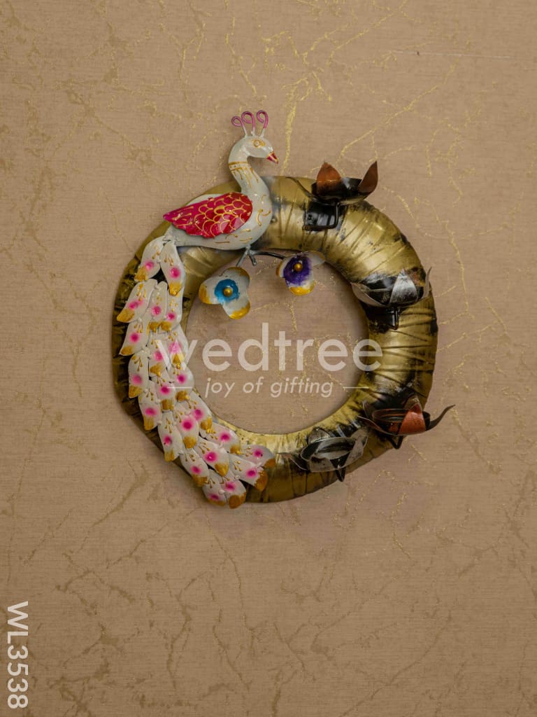 Metal Peacock Hanging T Light Holder - WL3538