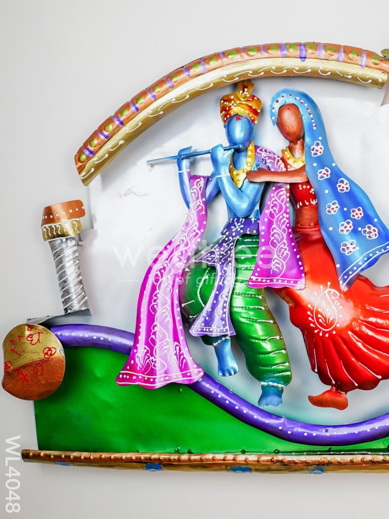 Metal Radha-Krishna Decorative Wall Hanging - WL4048
