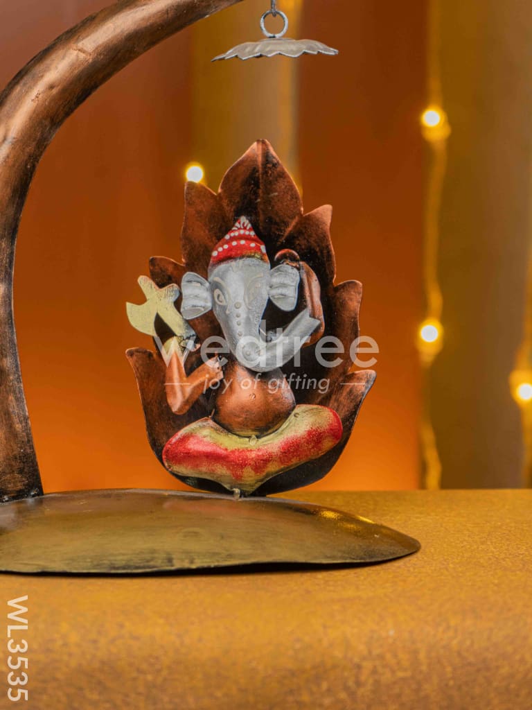 Metal Sitting Ganesha Showpiece - WL3535