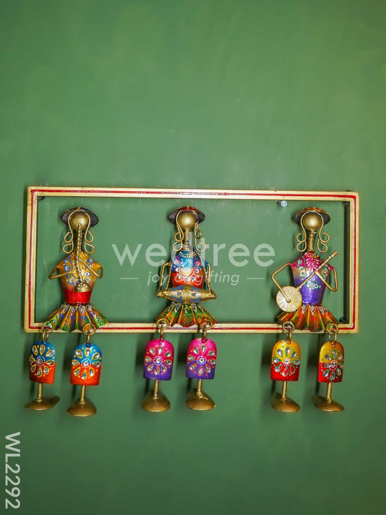 Metal Tribal Musicians Wall Hanging Frame - WL2292