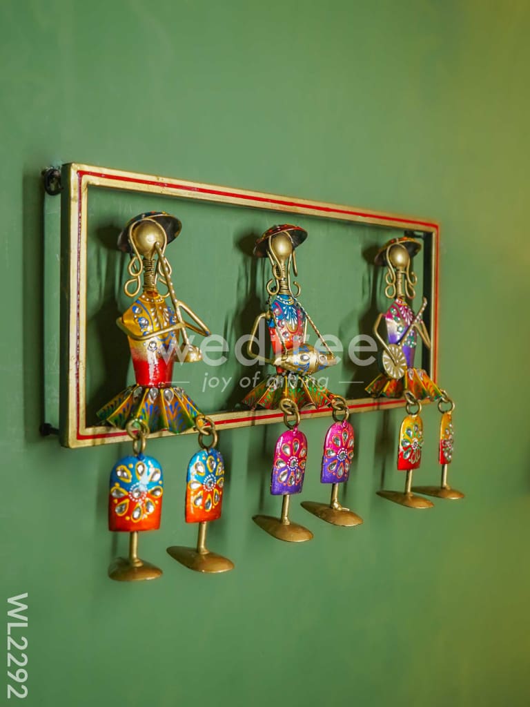 Metal Tribal Musicians Wall Hanging Frame - WL2292