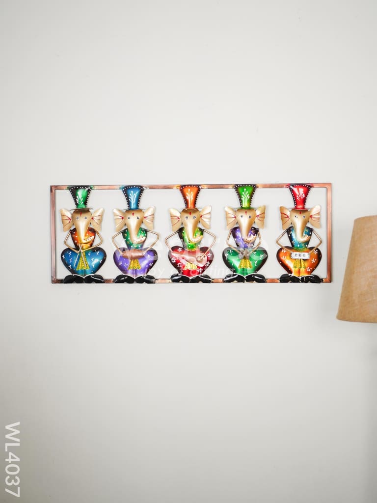Metal Wall Hanging Ganesha Decor - Set of 5 - WL4037