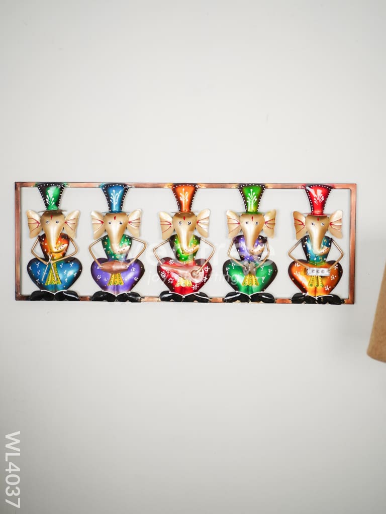 Metal Wall Hanging Ganesha Decor - Set of 5 - WL4037