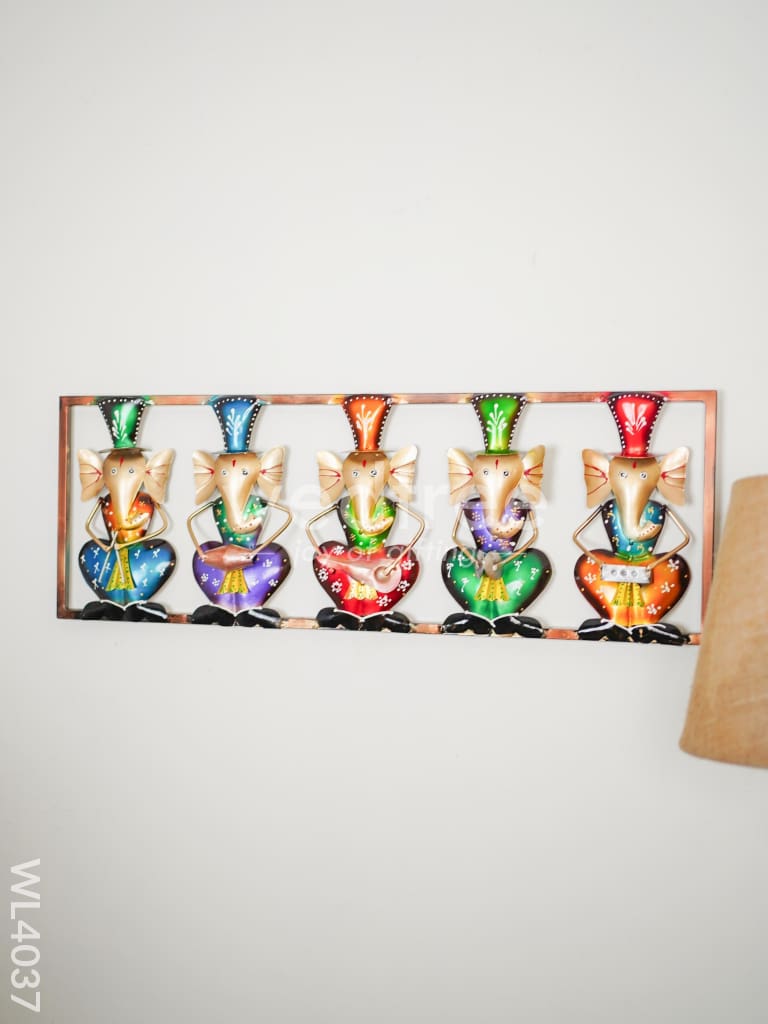 Metal Wall Hanging Ganesha Decor - Set of 5 - WL4037