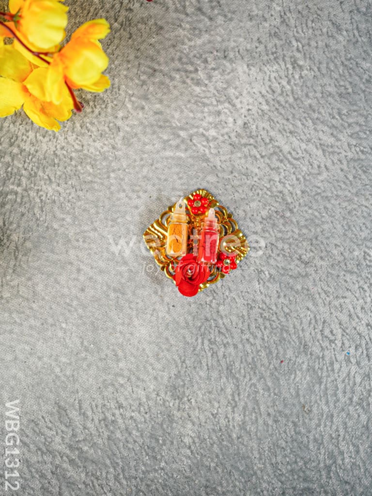Miniature Manjal Kumkum Set with Metal Tray - WBG1312