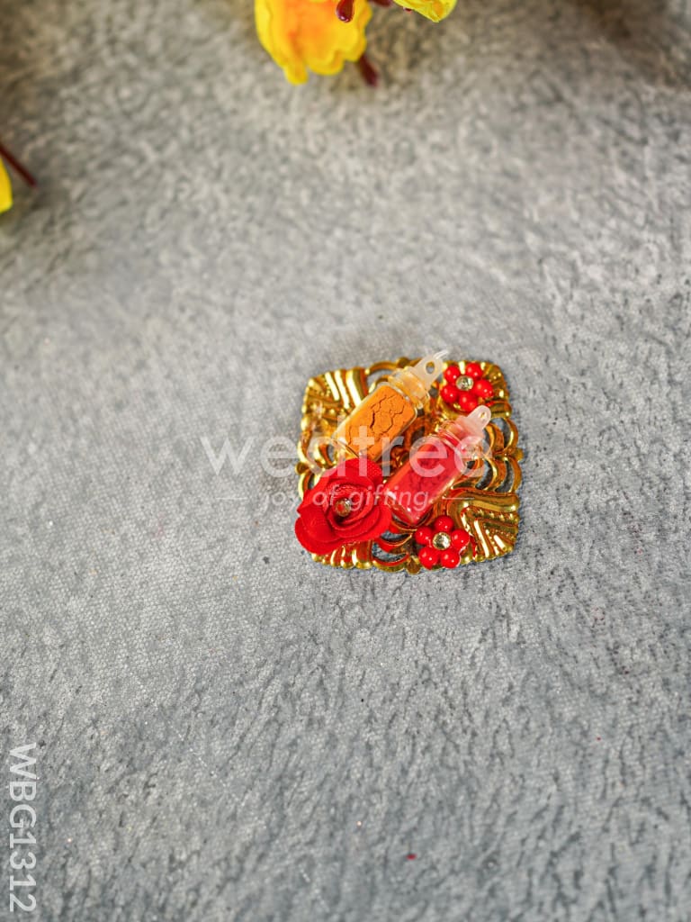 Miniature Manjal Kumkum Set with Metal Tray - WBG1312