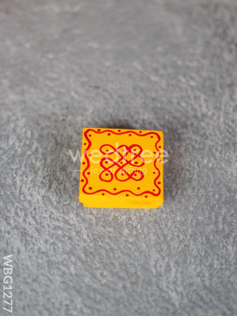 Miniature Wooden Manai with Rangoli Design - WBG1277