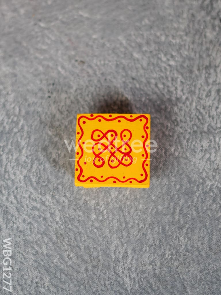 Miniature Wooden Manai with Rangoli Design - WBG1277