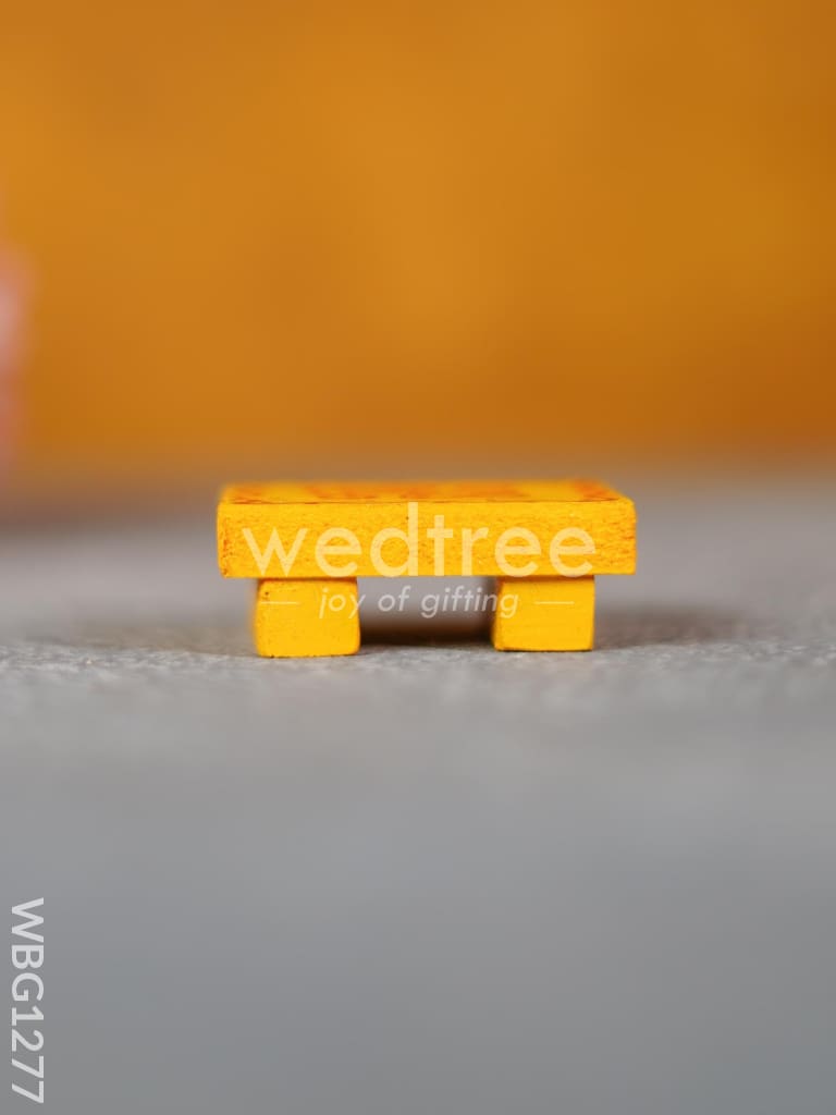 Miniature Wooden Manai with Rangoli Design - WBG1277