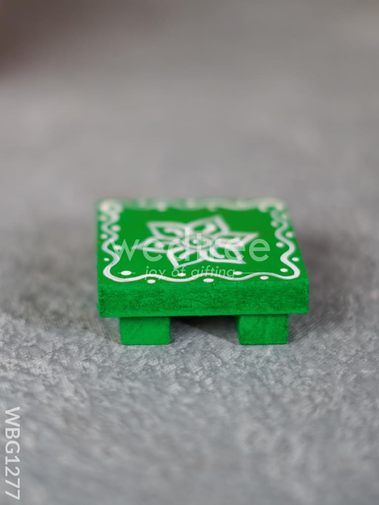 Miniature Wooden Manai with Rangoli Design - WBG1277