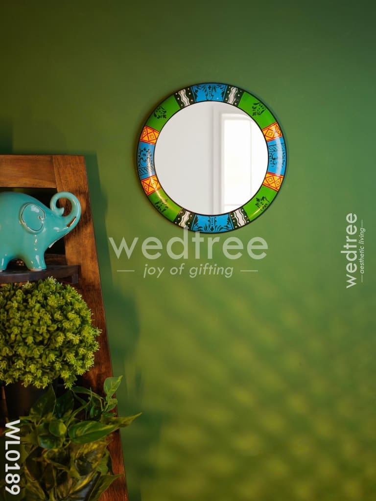 Mirrors - Hand painted with Blue, Green and Black Design