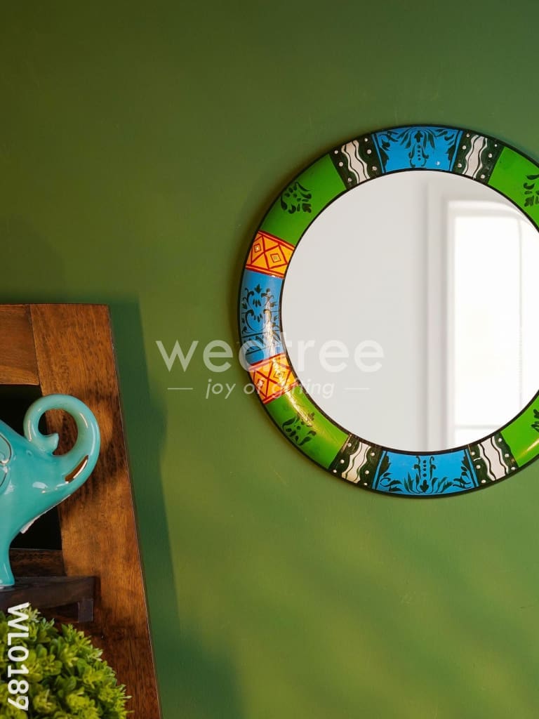 Mirrors - Hand painted with Blue, Green and Black Design