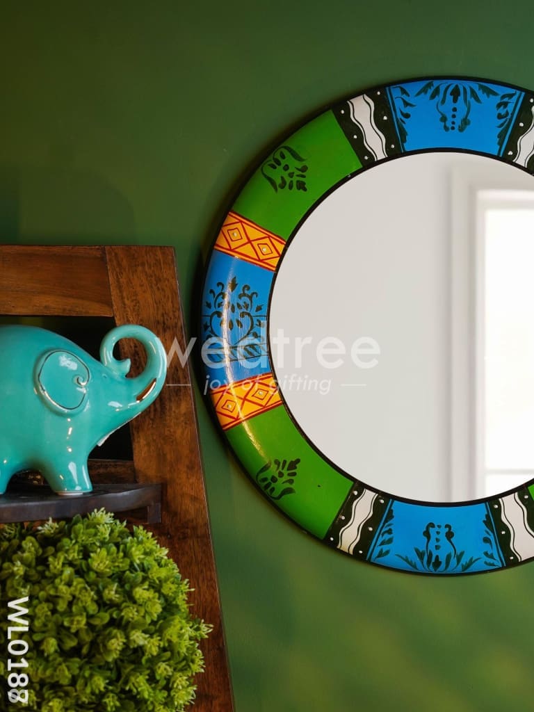 Mirrors - Hand painted with Blue, Green and Black Design