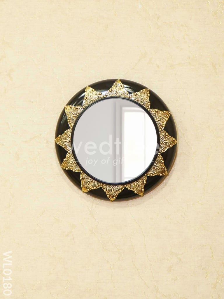 Mirrors - Polished Brass with Floral Design in black base - WL0180
