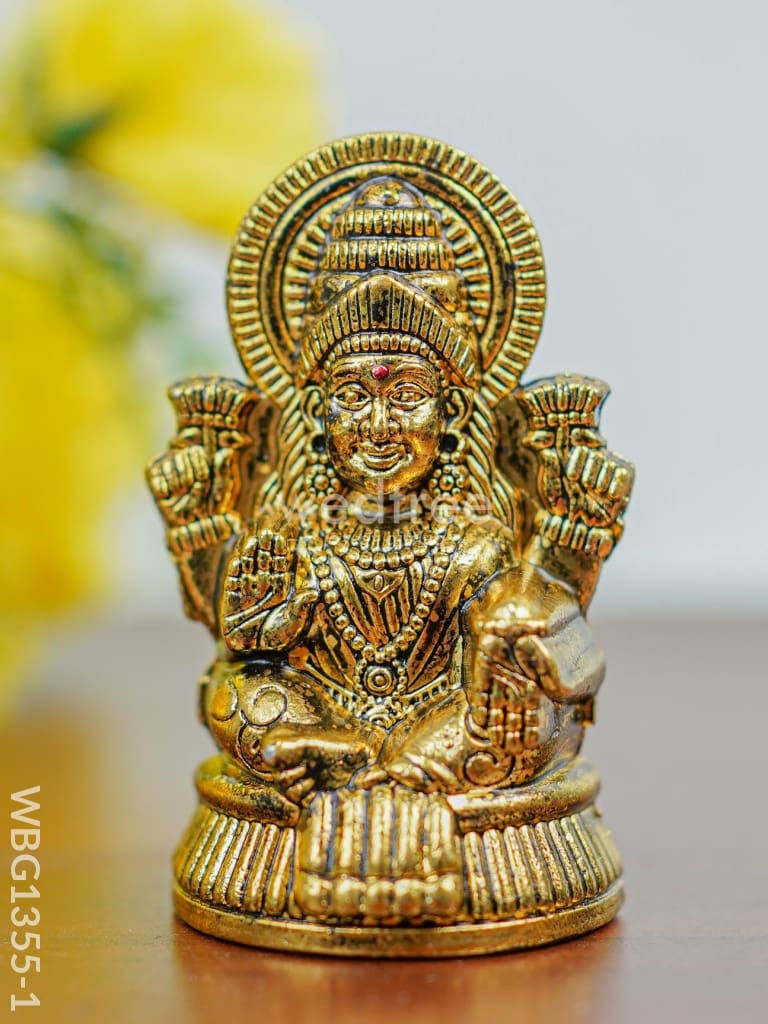 Murti - Lakshmi Idol-Gold Oxidized - WBG1355-1