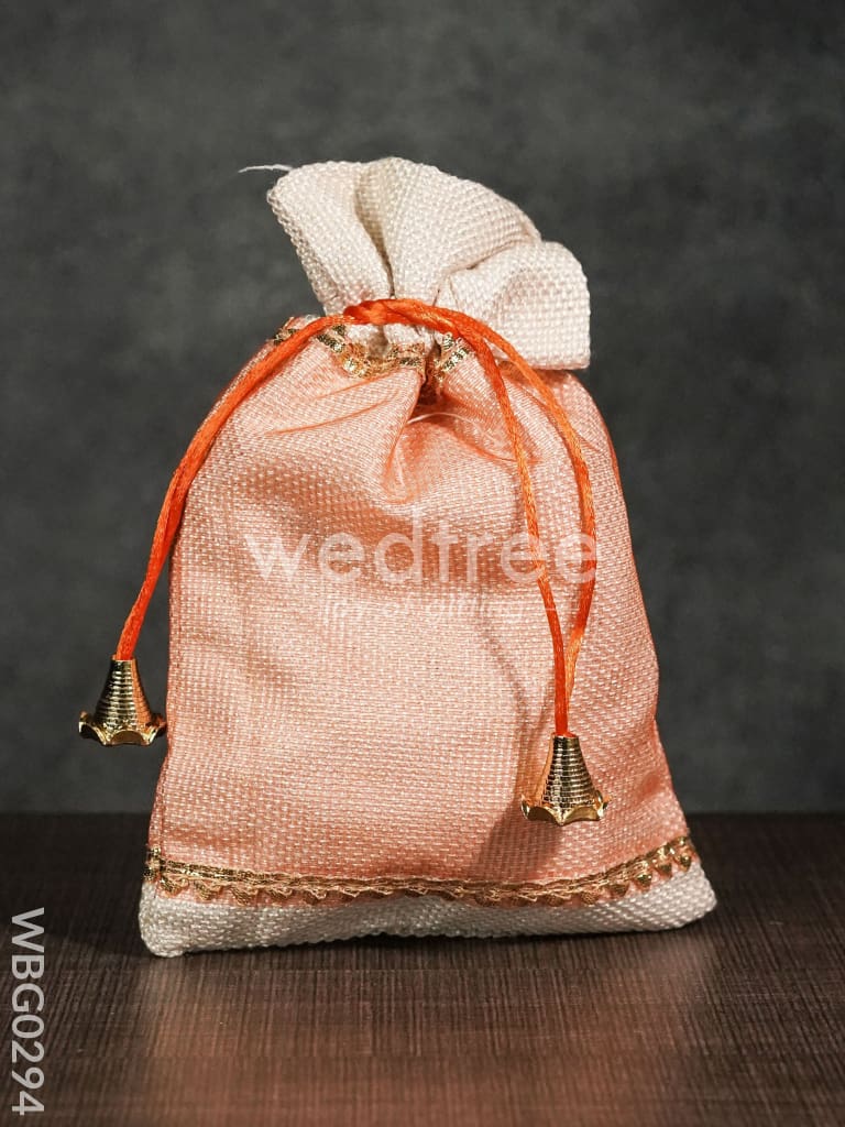 Netted String Bags with Golden lace and bells -(6 X 9 ) Inches - WBG0294